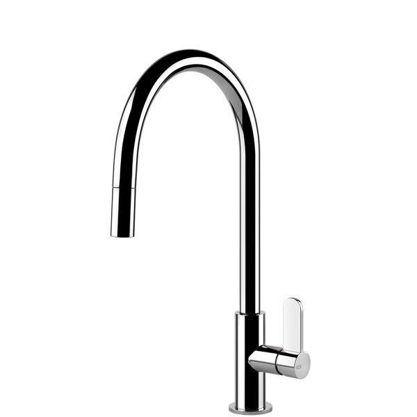 Gessi Helium Goose Neck Pull Out Mixer Chrome
