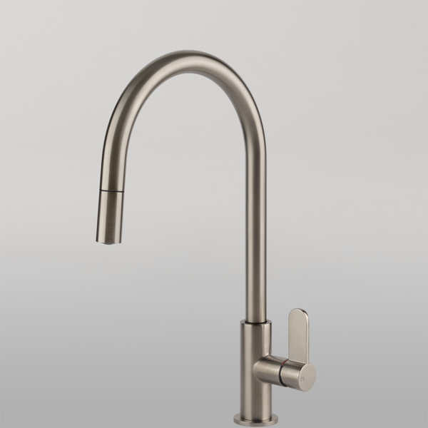 Gessi Helium Goose Neck Pull Out Mixer Brushed Nickel
