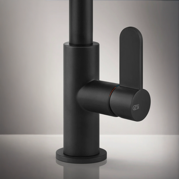 Gessi Helium Goose Neck Pull Out Mixer Matte Black
