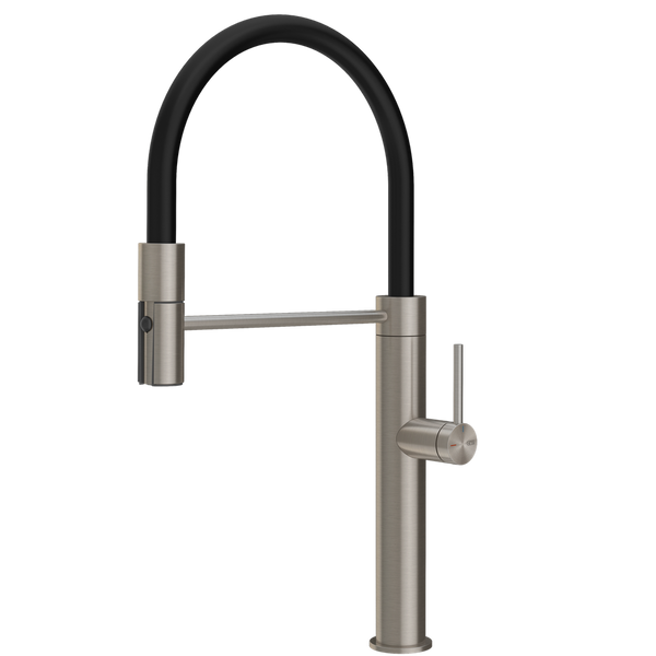 Gessi 316 Smooth Goose Neck Semi-Professional Spray Mixer Stainless Steel