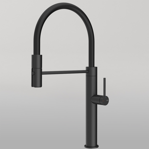 Gessi 316 Smooth Goose Neck Semi-Professional Spray Mixer Matte Black