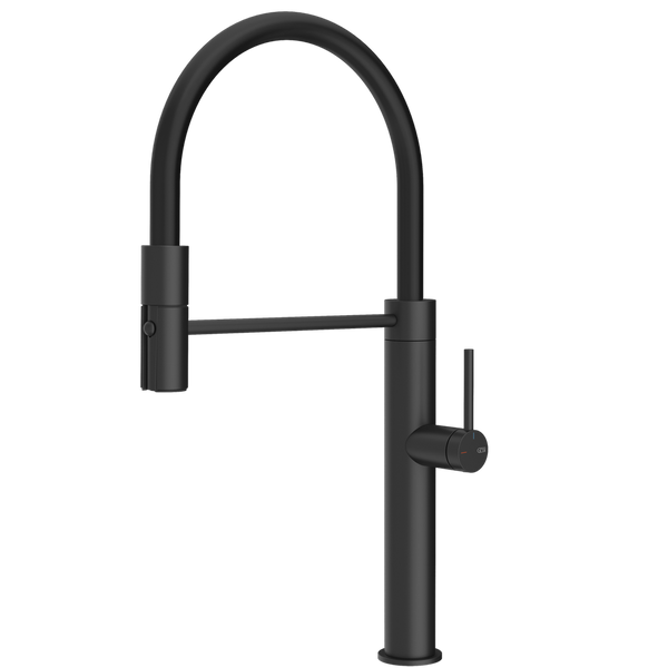Gessi 316 Smooth Goose Neck Semi-Professional Spray Mixer Matte Black