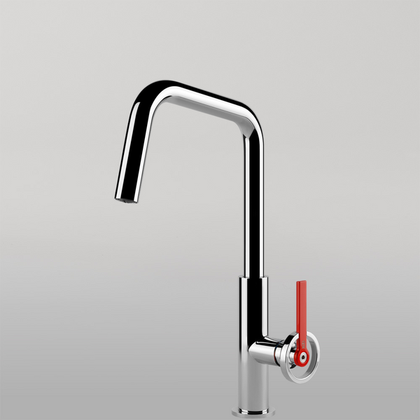 Gessi Officine V Square Goose Neck Swivel Mixer Chrome
