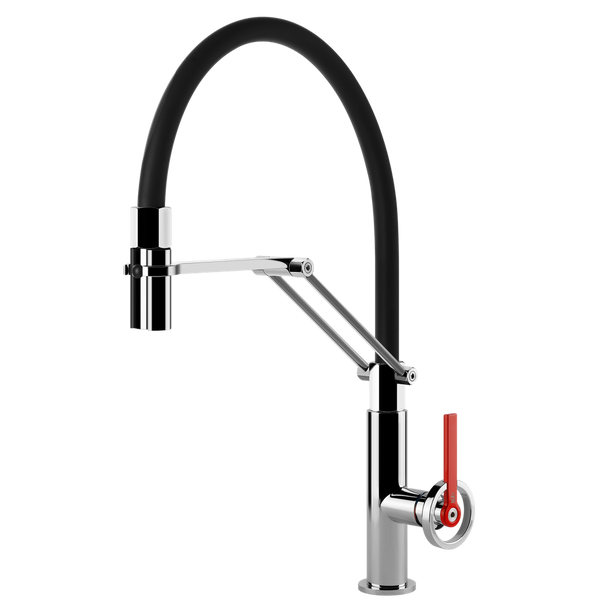 Gessi Officine V Goose Neck Semi-Professional Spray Mixer Chrome