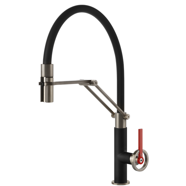 Gessi Officine V Goose Neck Semi-Professional Spray Mixer Matte Black