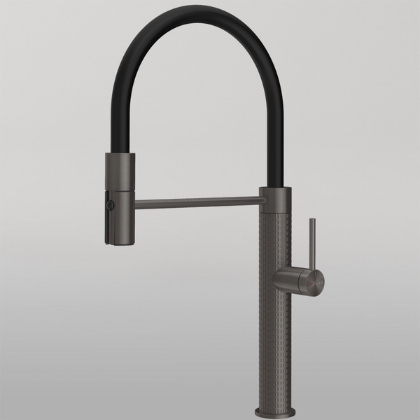Gessi 316 Meccanica Goose Neck Semi-Professional Spray Mixer Brushed Black