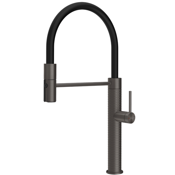 Gessi 316 Meccanica Goose Neck Semi-Professional Spray Mixer Brushed Black
