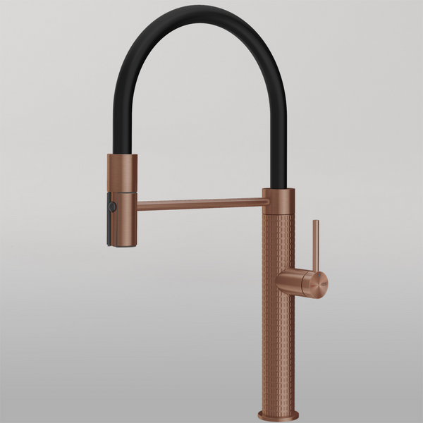 Gessi 316 Meccanica Goose Neck Semi-Professional Spray Mixer Brushed Copper
