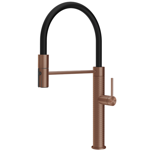 Gessi 316 Meccanica Goose Neck Semi-Professional Spray Mixer Brushed Copper