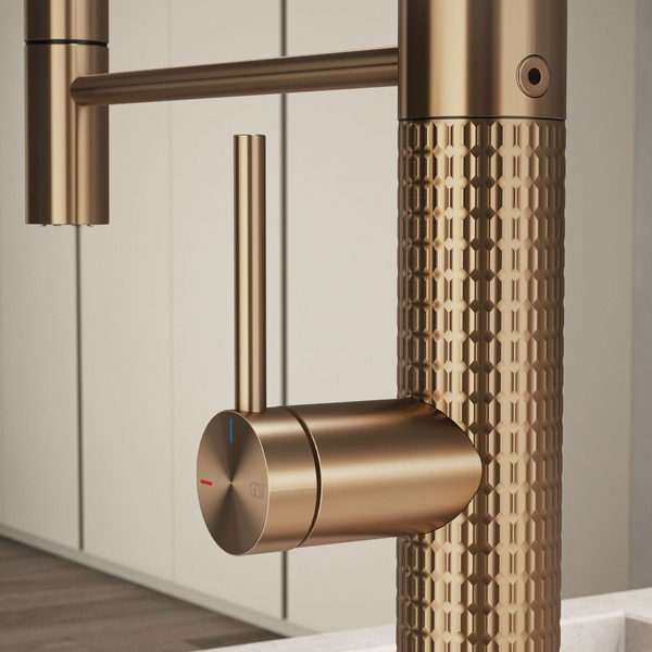 Gessi 316 Meccanica Goose Neck Semi-Professional Spray Mixer Warm Bronze