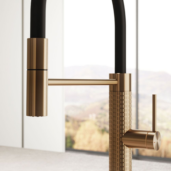 Gessi 316 Meccanica Goose Neck Semi-Professional Spray Mixer Warm Bronze