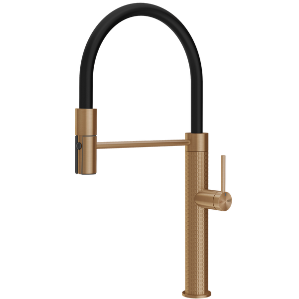 Gessi 316 Meccanica Goose Neck Semi-Professional Spray Mixer Warm Bronze
