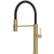 Gessi 316 Meccanica Goose Neck Semi-Professional Spray Mixer Brushed Brass