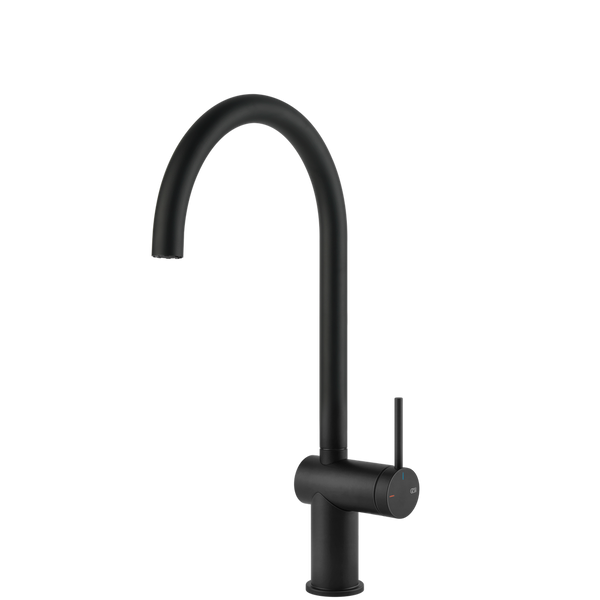 Gessi Inedito Goose Neck Swivel Mixer Matte Black