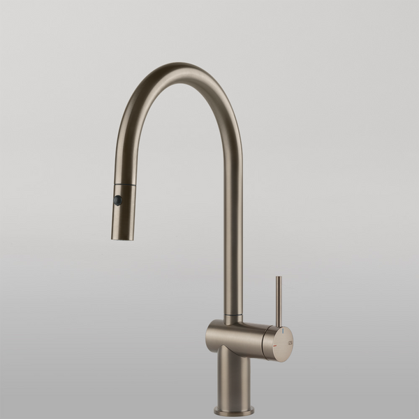 Gessi Inedito Goose Neck Pull Out Spray Mixer Brushed Nickel