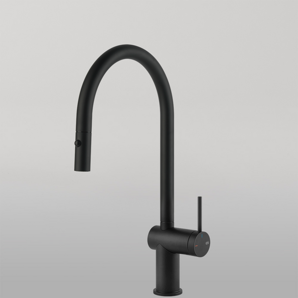 Gessi Inedito Goose Neck Pull Out Spray Mixer Matte Black