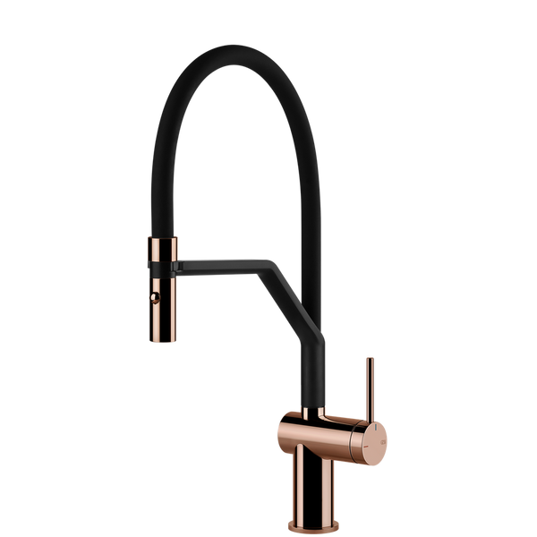 Gessi Inedito Goose Neck Semi-Professional Spray Mixer Bright Copper