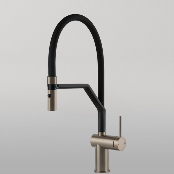 Gessi Inedito Goose Neck Semi-Professional Spray Mixer Brushed Nickel
