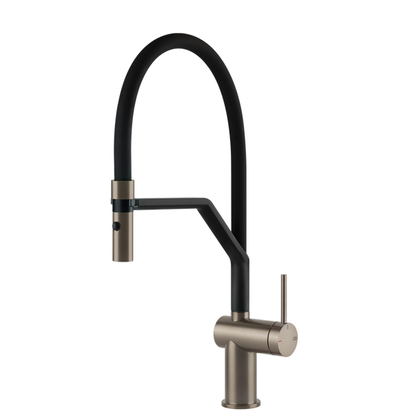 Gessi Inedito Goose Neck Semi-Professional Spray Mixer Brushed Nickel
