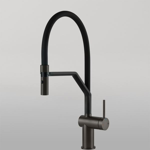 Gessi Inedito Goose Neck Semi-Professional Spray Mixer Brushed Black