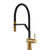 Gessi Inedito Goose Neck Semi-Professional Spray Mixer Brushed Gold