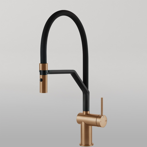 Gessi Inedito Goose Neck Semi-Professional Spray Mixer Warm Bronze