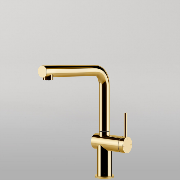 Gessi Inedito Right Angle Swivel Mixer Bright Gold