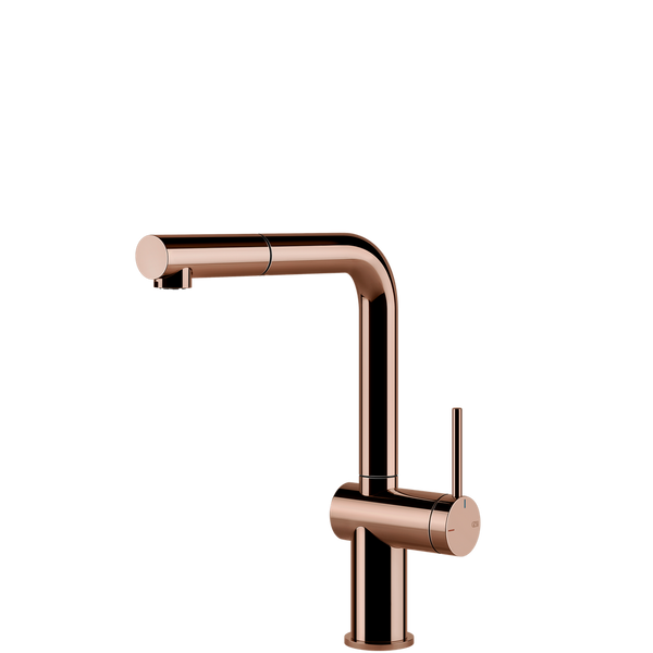 Gessi Inedito Right Angle Pull Out Mixer Bright Copper