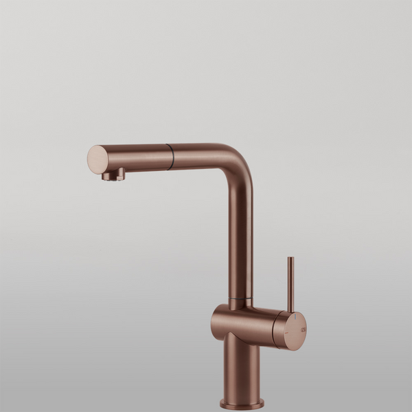 Gessi Inedito Right Angle Pull Out Mixer Brushed Copper