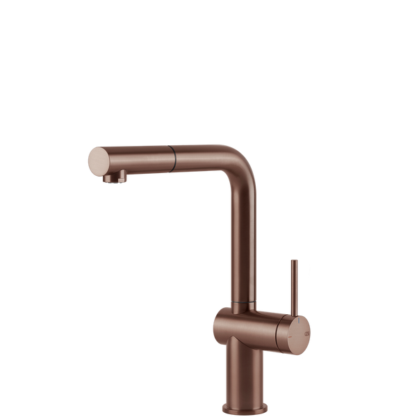 Gessi Inedito Right Angle Pull Out Mixer Brushed Copper