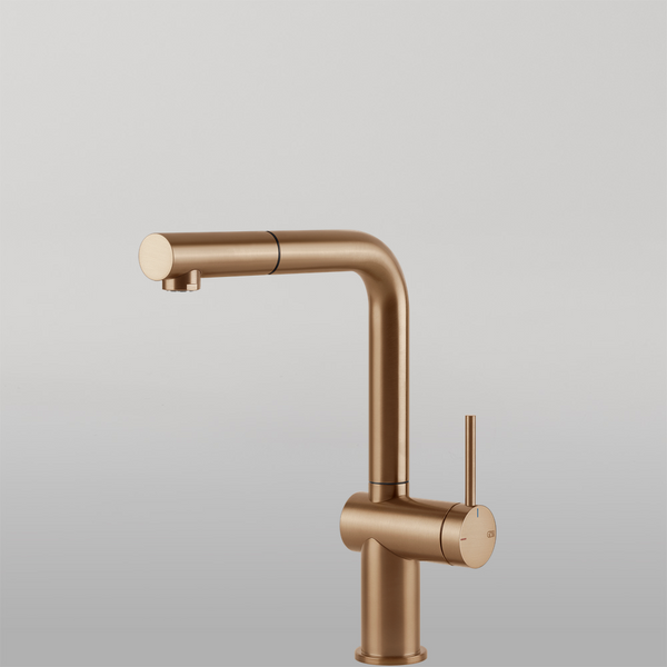 Gessi Inedito Right Angle Pull Out Mixer Warm Bronze