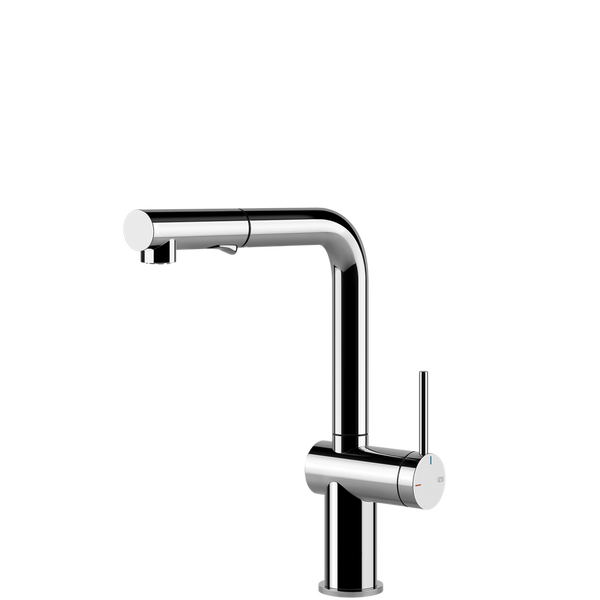 Gessi Inedito Right Angle Pull Out Spray Mixer Chrome