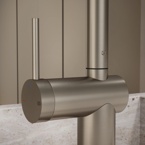 Gessi Inedito Right Angle Pull Out Spray Mixer Brushed Nickel