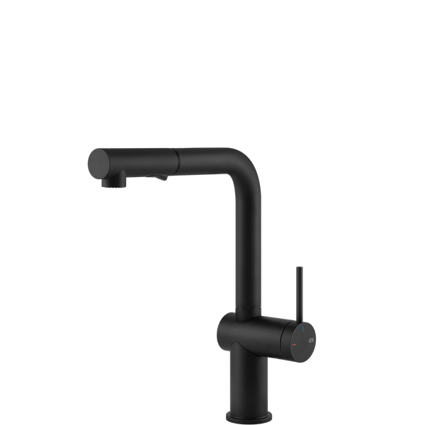 Gessi Inedito Right Angle Pull Out Spray Mixer Matte Black