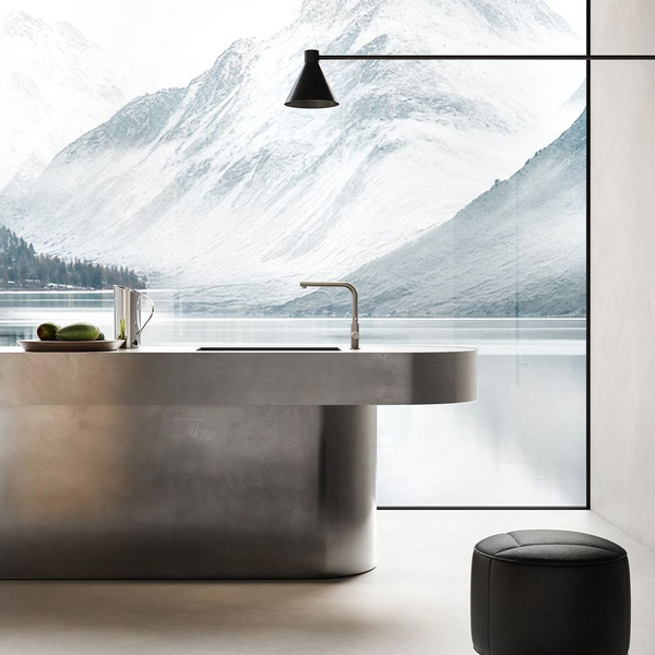 Gessi Acciaio Right Angle Swivel Mixer Stainless Steel