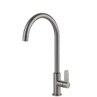 Gessi Acciaio Goose Neck Swivel Mixer Stainless Steel