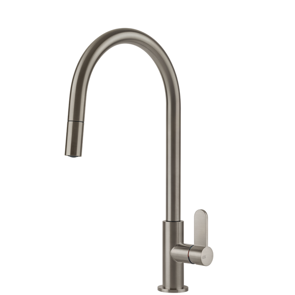 Gessi Acciaio Goose Neck Pull Out Mixer Stainless Steel