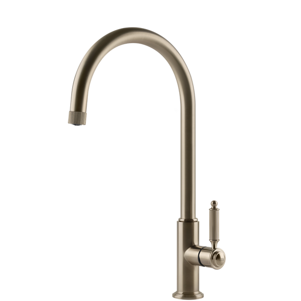 Gessi Venti20 Goose Neck Swivel Mixer Brushed Nickel