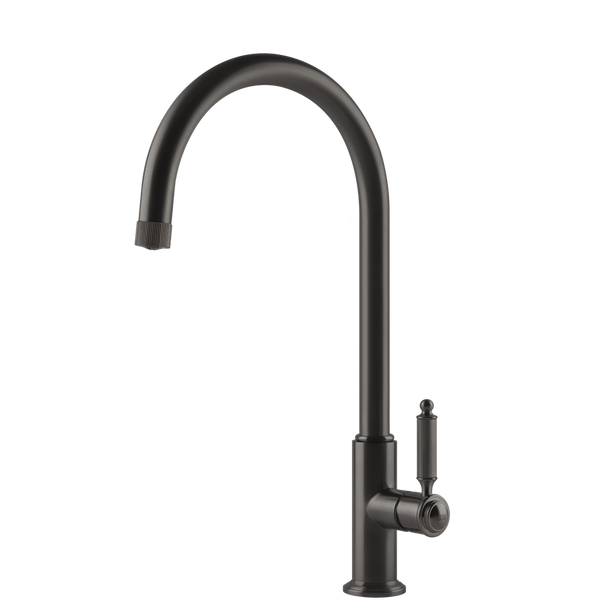 Gessi Venti20 Goose Neck Swivel Mixer Brushed Black