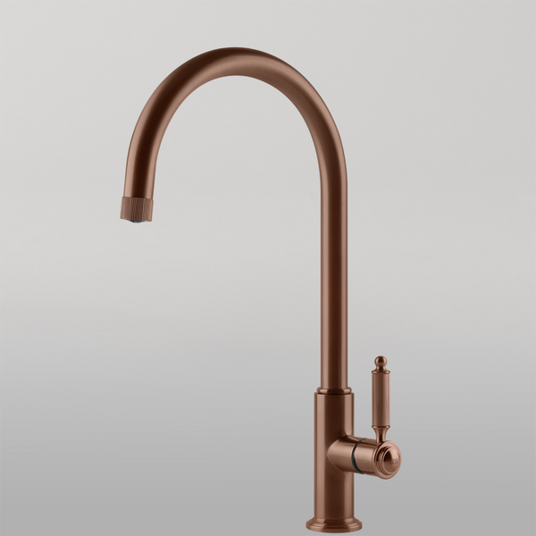 Gessi Venti20 Goose Neck Swivel Mixer Brushed Copper
