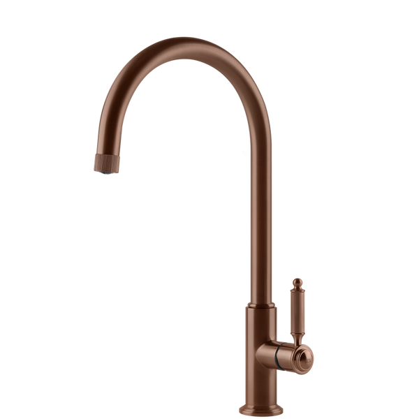 Gessi Venti20 Goose Neck Swivel Mixer Brushed Copper
