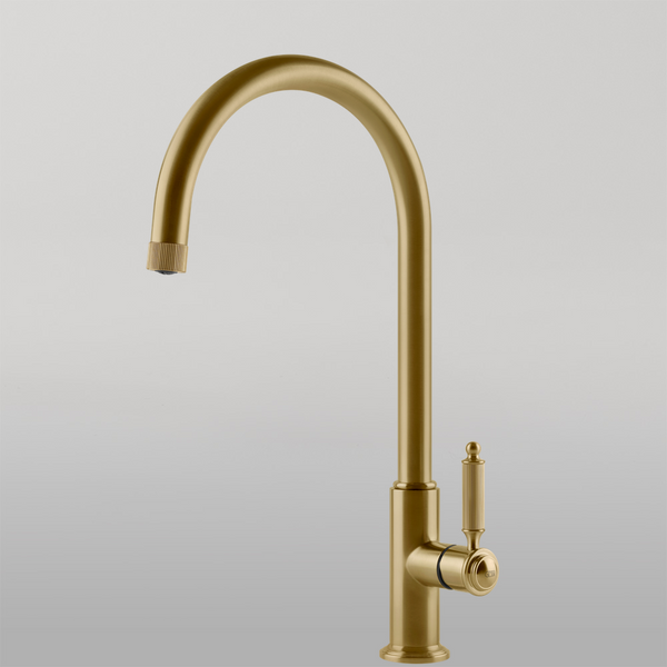 Gessi Venti20 Goose Neck Swivel Mixer Brushed Gold