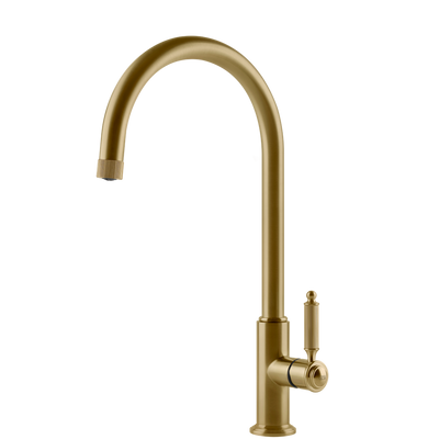 Gessi Venti20 Goose Neck Swivel Mixer Brushed Gold