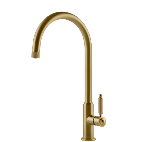 Gessi Venti20 Goose Neck Swivel Mixer Brushed Gold