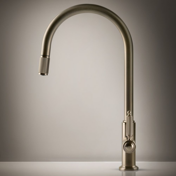 Gessi Venti20 Goose Neck Pull Out Mixer Brushed Nickel