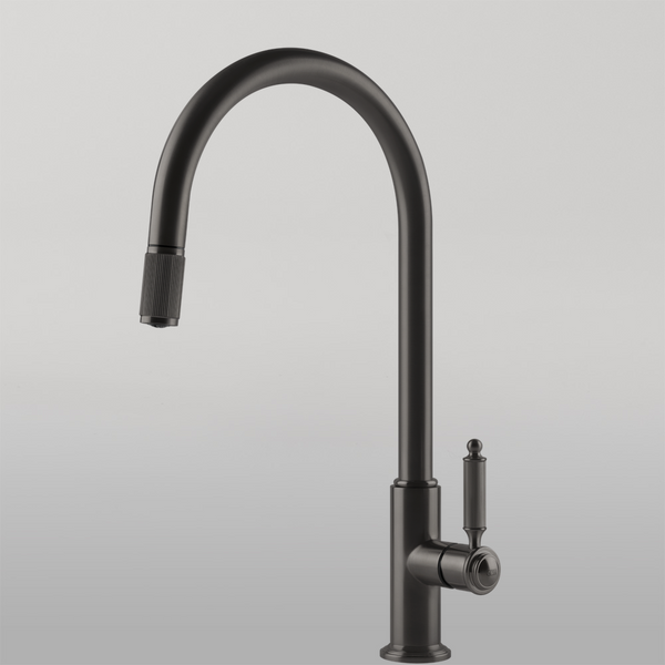 Gessi Venti20 Goose Neck Pull Out Mixer Brushed Black