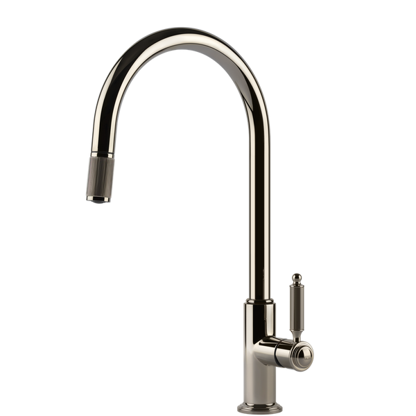 Gessi Venti20 Goose Neck Pull Out Mixer Nickel