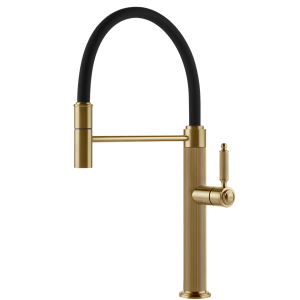 Gessi Venti20 Goose Neck Semi-Professional Mixer Brushed Gold
