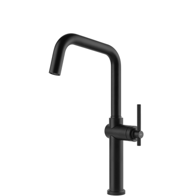 Gessi Habito Square Goose Neck Swivel Mixer Matte Black