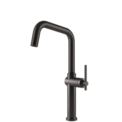 Gessi Habito Square Goose Neck Swivel Mixer Brushed Black